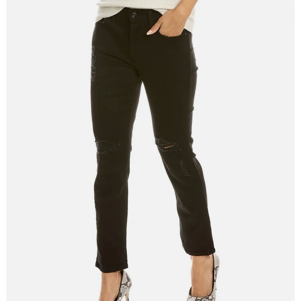 7 For All Mankind Josefina Black Straight Jeans